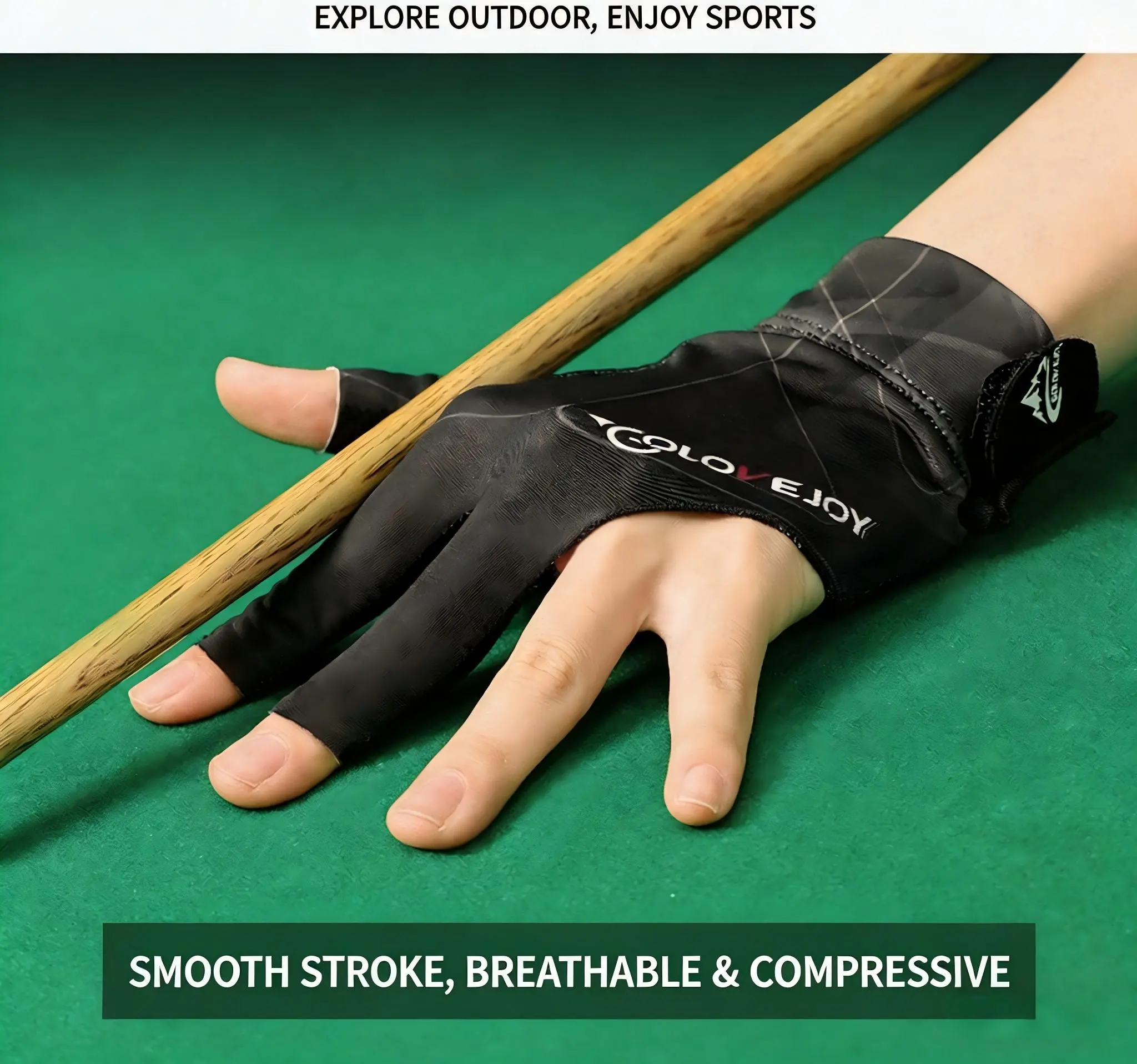 Professional 3-Finger Billiards Snooker Glove - Unisex, Breathable, Non-Slip Glove for Smooth Cue Gliding, Available in Black, Gray, Blue