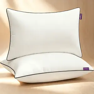 Queen Size Bed Pillow, Soft & Supportive with Super Soft Down Alternative Fill, Luxury Fluffy Hotel Quality for Side, Back, and Stomach Sleepers (1 Pack)