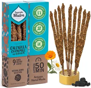 Handcrafted Natural Incense Sticks | Frankincense, Myrrh, Patchouli, Copal & Botanical Blend | Aromatherapy Incense for Meditation – 9 Sticks Pack Fragrance Scented
