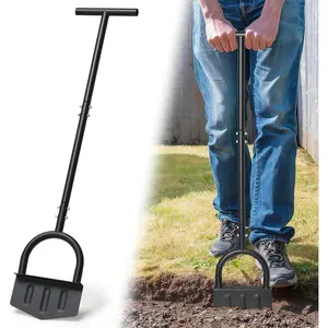 Manual Edger Lawn Tool, 39 Inch V-Shaped Garden Lawn Edger with Foot Pedal & T-Handle for Lawn Care, Heavy Duty Hand Lawn Edging for Driveway, Garden Bed, Sidewalk