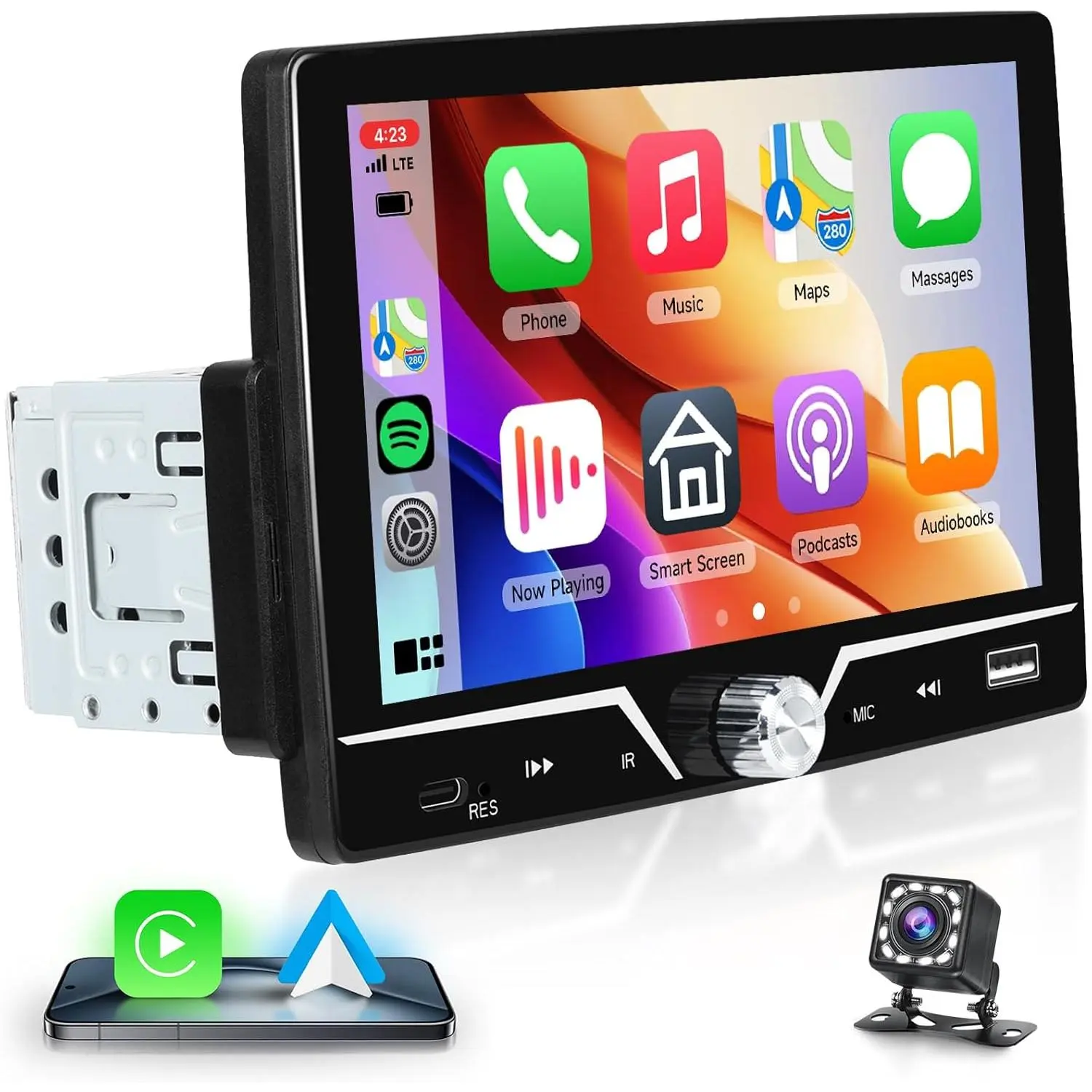 RIMOODY Single Din Car Stereo Car Accessories - 7 Inch HD TN Capacitive Touch Screen Audio Receiver, DC12V Operation, CarPlay, Android Auto, Mirrorlink, Bluetooth, FM Radio, Backup Camera, EQ, Universal USB/Type-C, SWC fathersdaygift, Accessories For Car