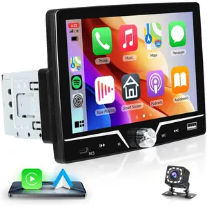 Single Din Car Stereo Carplay Android Auto,  7 Inch HD Touch Screen Car Radio with Bluetooth Single Din Mirror Link FM Radio with Backup Camera EQ, Car Audio Receiver Support USB/Type-C SWC