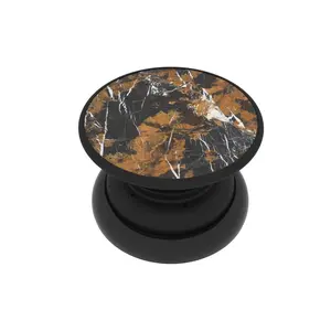 Magnetic Phone Grip and Stand with built in magnets (Black Gold Marble) Accessories Metal