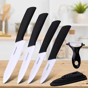 5PCS Knife Set – FINDKING Fruit, Paring, Chef, Kitchen Knife & Peeler | Ceramic Blades with Covers | Portable for Home, Outdoor, Camping & Dorm