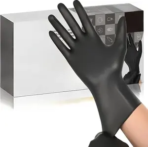Black Vinyl Gloves, Food Grade Gloves Disposable Latex Free & Powder Free, Guantes for Cleaning Cooking Food Prep