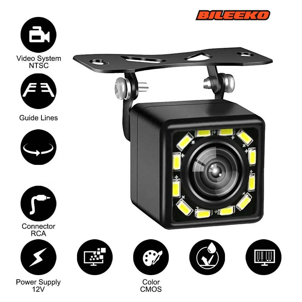 Car Backup Camera 12 LED Night Vision Waterproof, High-Quality Car Rear View Mirror, Durable Design for Safe Driving Experience, Rearview Camera