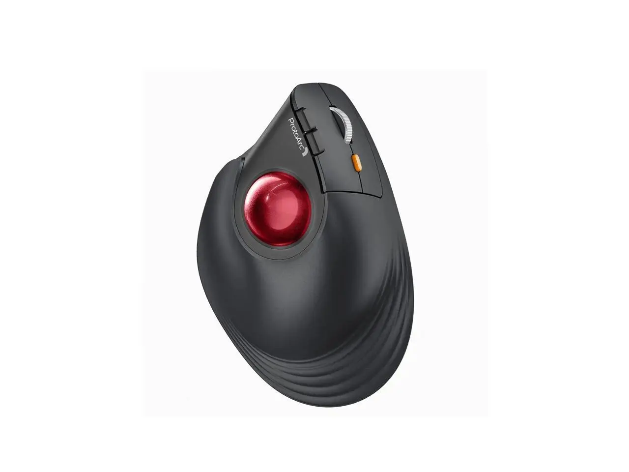 ProtoArc Vertical Wireless Trackball Mouse, EM05 NL Bluetooth Ergonomic Rollerball Mouse Rechargeable Computer Laptop Thumb Mice, 3 Device Connection, Compatible with iPad, Mac, Windows, PC-Red