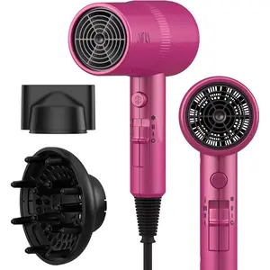 Hair Dryer with Diffuser, Blow Dryer for Women | Advanced Ionic Technology, Ceramic Coating | Cold Shot Features Turbo Heat for Fast Drying and Shine(Neon )