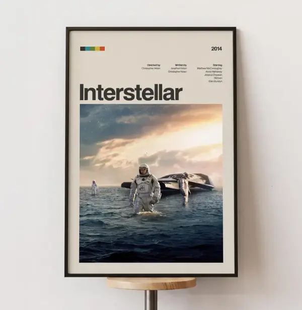 [25% OFF] [UNFRAMED]    Interstellar Movie Poster, Retro Minimalist Movie Print