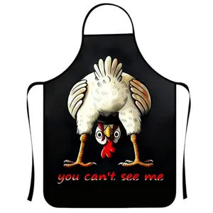 Funny Chicken Pattern Apron, Novelty Cooking Aprons, 1 Count Polyester Unisex Kitchen Cooking Apron, Christmas Gift, Winter Apron for Women,Thanksgiving Gift,Cool Autumn Apron,Nails Design Tool, Christmas Decorations