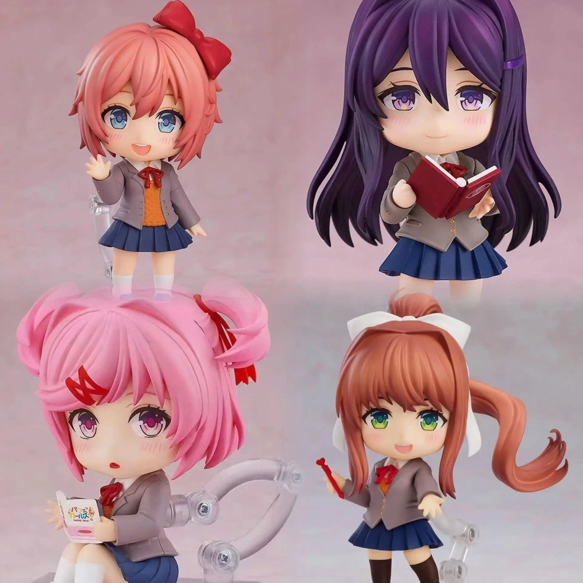 Nendoroid Anime Figures (2283, 2250) - Doki Doki Literature Club Sayori, Yuri, Natsuki, Monika Collectible Model Toy, Classic Desktop Decoration for Anime Fans