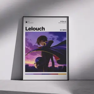 Lelouch Lamperouge Anime Poster, Code Geass Inspired Wall Art, Minimalist Anime Design, Premium Matte Vertical Poster, Modern Anime Decor