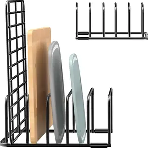 Metal Cutting Board Storage Box, 1/2 Piece Tray Rack for Kitchen Cabinets, Durable Baking Sheet Organizer