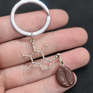 1pc Caffeine Keychain Unique Coffee Bean Keyring Barista Additions for Men And Women Family Gift