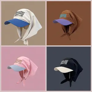 Universal UV-Protection Quick-Dry Patchwork Sun Hat with Letter Embroidery, Adult Sports & Outdoor Hat for Climbing, Beach Days,summervibes