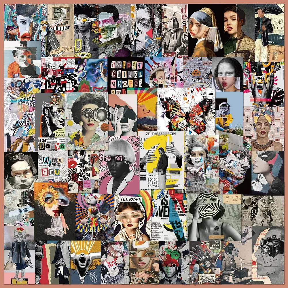Modern Art Series Graffiti Sticker, 50pcs/set Modern Art Series Graffiti Sticker with Box, DIY Decorative Sticker for Laptop, Phone Case, Scrapbooking