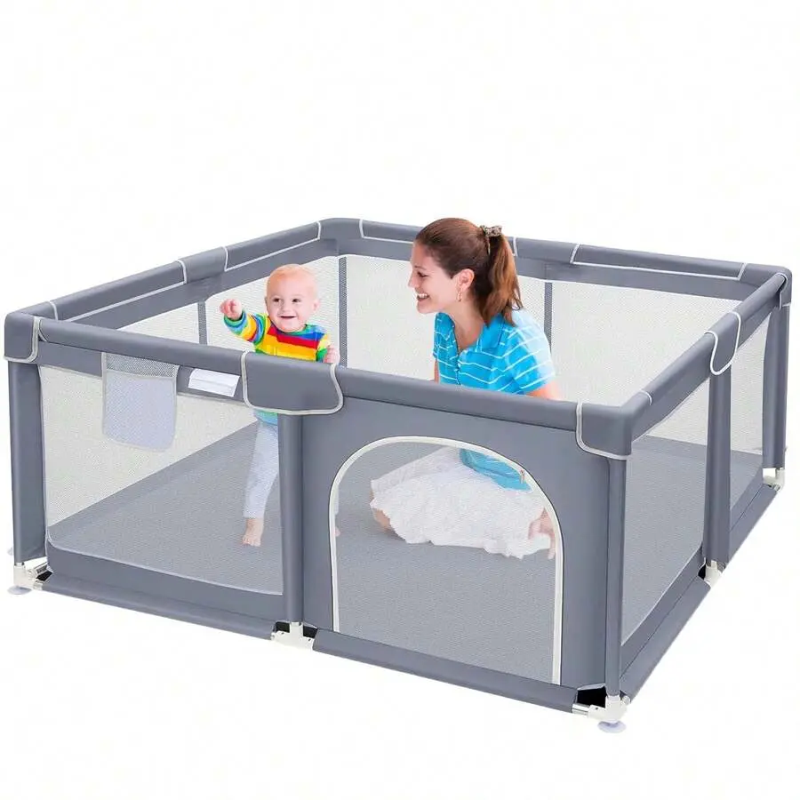 Baby Playpen, Sturdy And Safety Playard With Soft Breathable Mesh, Indoor And Outdoor Baby Fence, Portable Playpen For Babies And Toddlers,Mother's Day Gifts