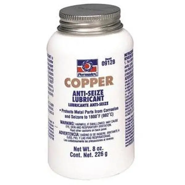 Permatex Copper-Based High Temperature Anti-Seize Lubricant, 8 oz Bottle, -30 to 1,800°F, Copper Colored, Water Resistant Spray 09128