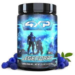 4XP Gaming Drink Legendary Blue Raspberry High-Quality Beverage Powdered Drink Mix Natural Flavoring Taste Nutrition for Gaming Hydration Energy Sport