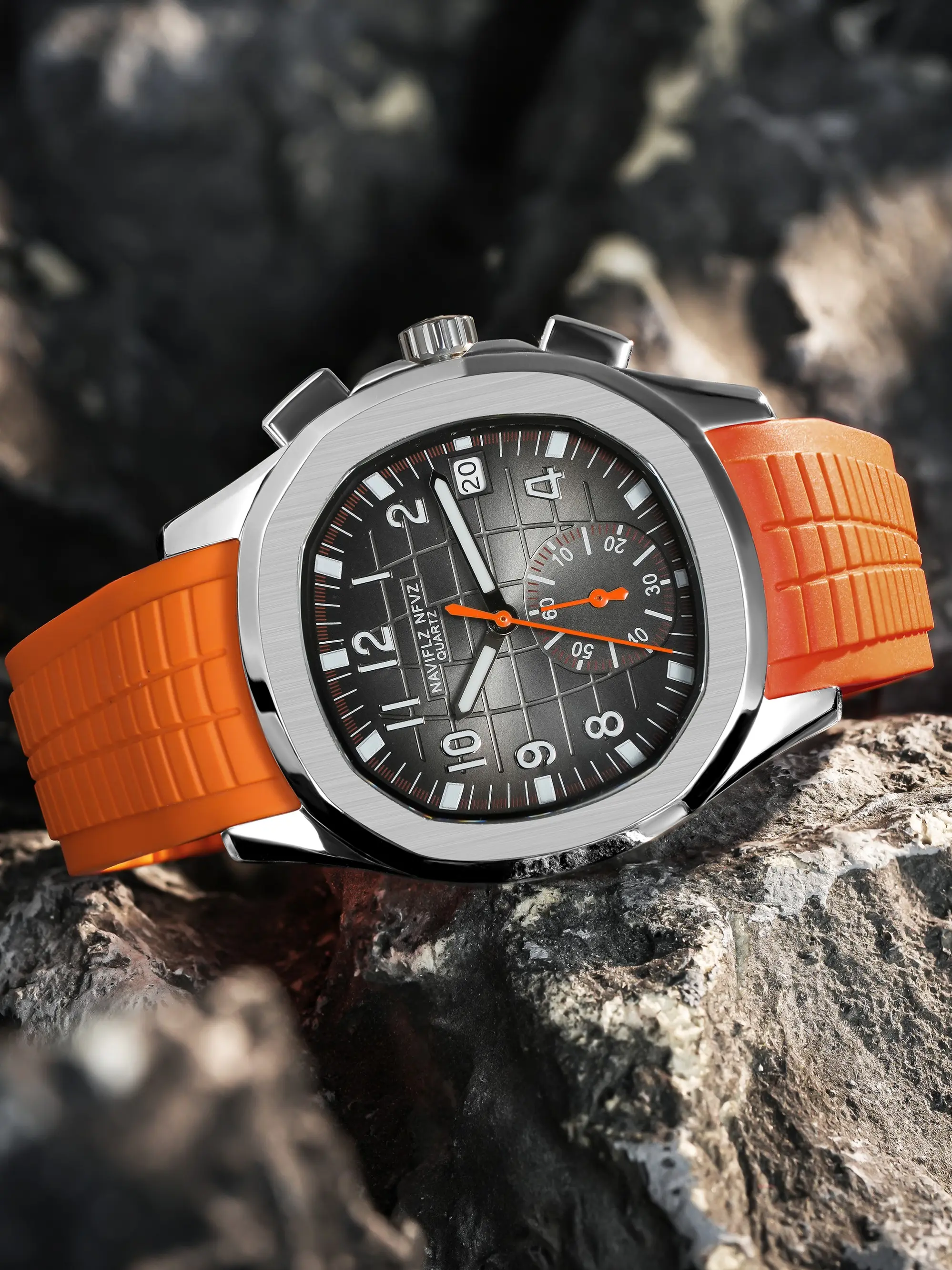 2026 NAVIFLZ NFVZ Orange Men's watch Top luxury brand Relógio Mecânico sapphire waterproof quartz watch Men's Fashion Sport Quartz Wrist Watches