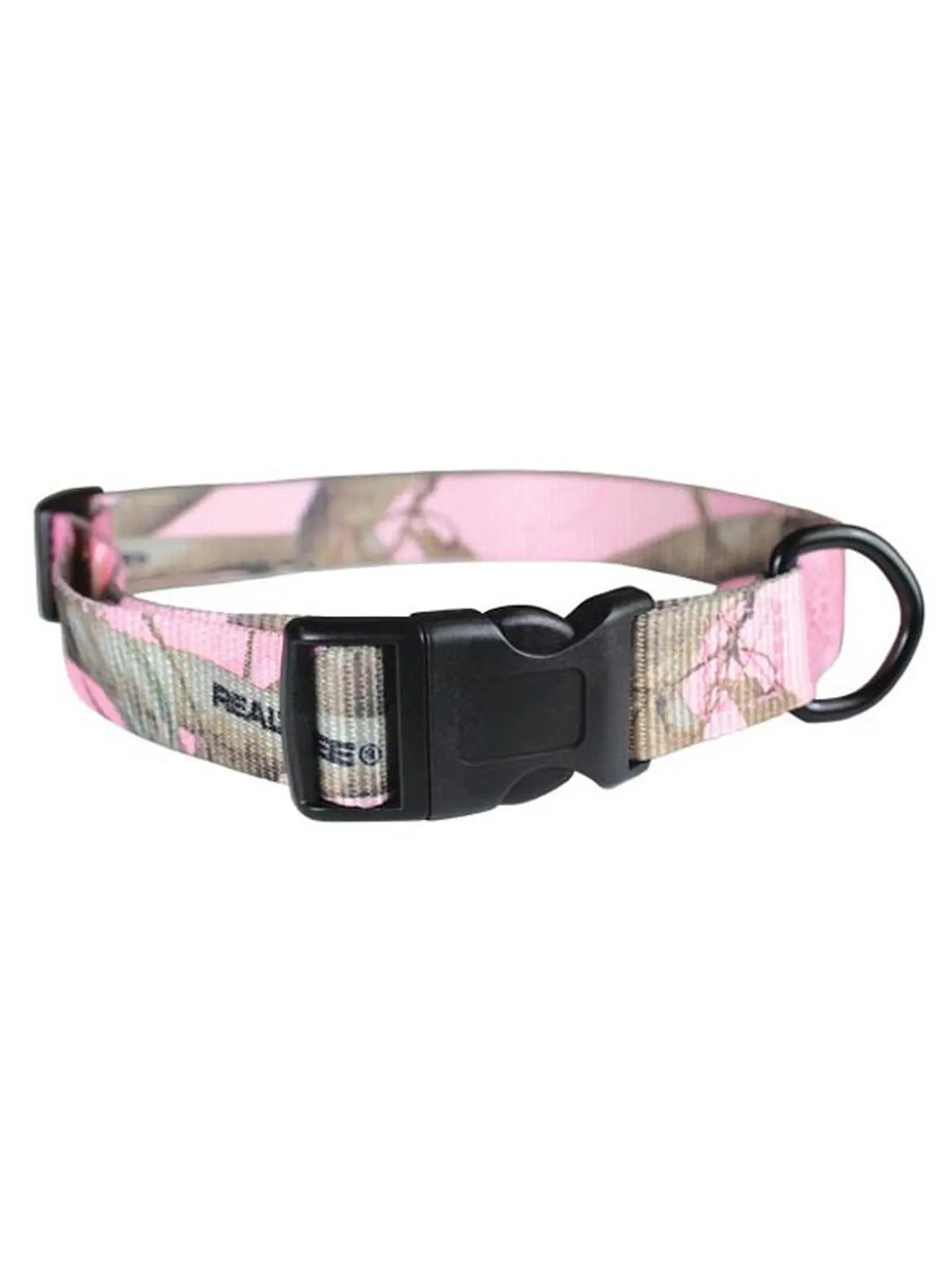 Leather Brothers Pink Camo Dog Collar, 1 in. Width, Adjustable 18-26 in. with Fastening, Fabric