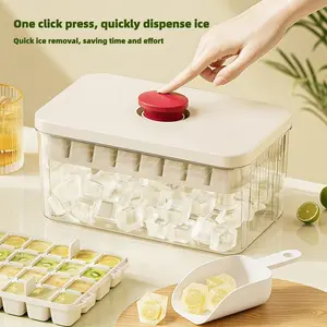 32/64/96 Ice Cube Tray, Press-Down Food Grade Mold with Lid, Large Capacity, Easy Release, Ideal for Whiskey, Cocktails, Fruit Ice, Home Bar Accessories, Kitchen Tool