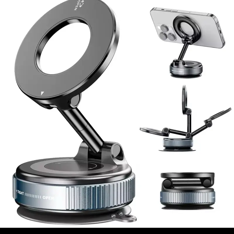 Universal Car Phone Magnetic Holder, Mechanical Vacuum Suction Cup, 360° Rotatable Navigation Bracket