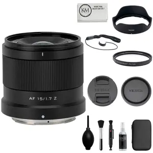 Viltrox AF 25mm f/1.7 Air E Lens Compatible with Nikon Z Mount Bundle with UV Filter + Lens Cap Keeper + Cleaning Kit + Cleaning Cloth (5 Items)