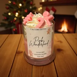Pink Wonderland Soy Candle | Sugar cookie + Gingerbread