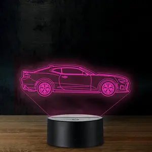 1pc acrylic table lamp with a sports car silhouette design, a color-changing LED night light, Atmosphere Lamp for the bedroom, perfect as a creative gift for parties, Christmas, Valentine's Day, birthdays, family, lovers, and friends.