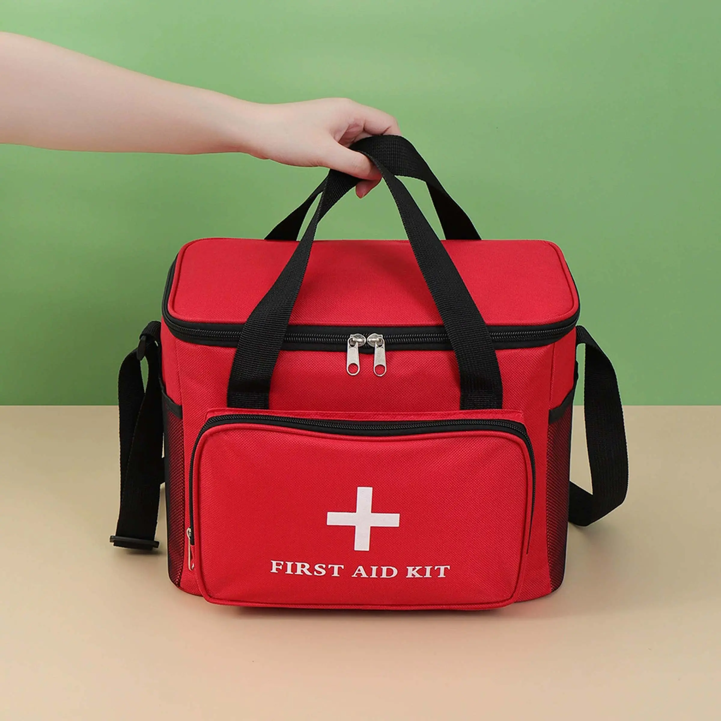 Large Capacity Multi-Functional First Aid Kit, Professional Emergency Home Car Outdoor Medical Storage, Thick Oxford Fabric Waterproof Durable