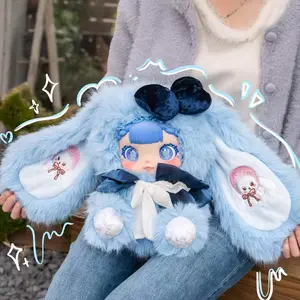LISM GIGI mhimsical Segle 600% series Bunny Plush Dolls，Soft Furry Collectibles，Backpack or clothing decoration，Stuffed Animal
