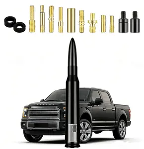 American Flag Car Bullet Antenna for Jeep Cherokee Compass Grand Cherokee Liberty Patriot Renegade Dodge Dakota Durango Ram Escalade Chevrolet Toyota High-Quality Billet Aluminum Black Exterior Decoration Accessories