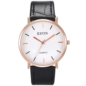 OIDEA His and Hers Couple Watch Set, Minimalist Bar Marker Dial Leather Band Quartz Business Casual Wristwatches, Business Casual Watch