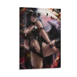 Anime Posters Albedo Hentai Gairls Game Cartoon Aesthetic Poster Poster Canvas Wall Art For Bedroom Decor Bar Office Room Decor Gift