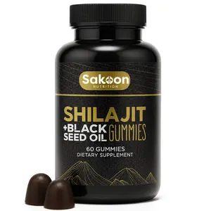 Pure Shilajit Supplement Gummies with Black Seed Oil, High Potency Pure Himalayan Resin for Energy, Immune Support, and Cognitive Function, Lab Tested Chewables