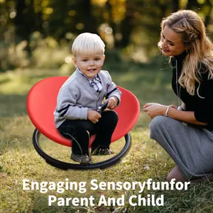 Kids Sensory Swivel Chair For Children With Autism & ADHD Training Body Coordination Focus Balance Comfortable Safe Fun Round Ergonomic Metal W1408P. 298216