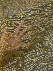 Gold Glitter Abstract Design Lace