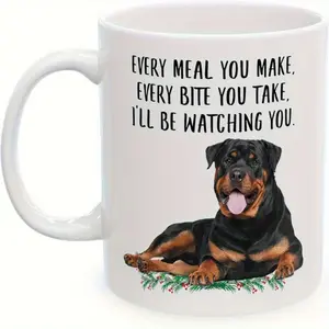 Funny Rottweiler Black Brown Gifts for Women Mother's Day 2024 Every Meal You Make Every Bite You Eat Coffee Mug Ceramic Mug White 11 oz. Add some whimsy to your tea or coffee with this mug