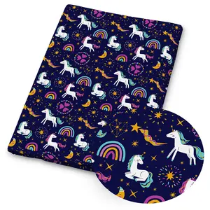 1 piece of unicorn-print fabric – 59 x 19.68 inches (150 x 50 cm), pre-cut polyester fabric featuring a pattern of autumn leaves and flowers – ideal for DIY sewing, scrapbooking, tablecloths and craft projects