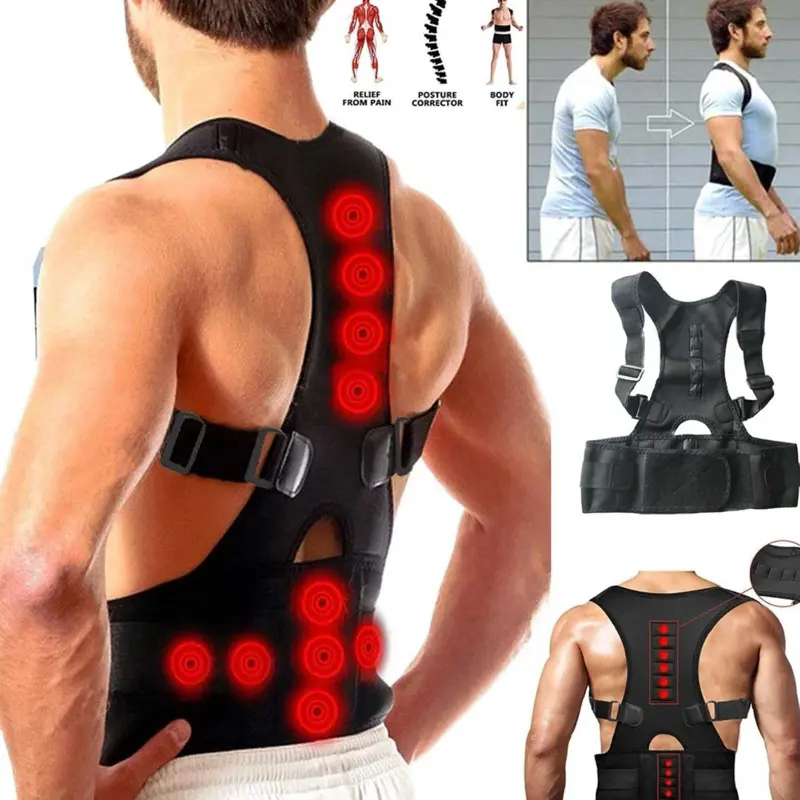Posture Corrector Brace - Adjustable Posture Straightener, Magnetic Back & Shoulder Support Belt, Ergonomic Back Saver, Back Pain Aid & Pain Relief for Men and Women