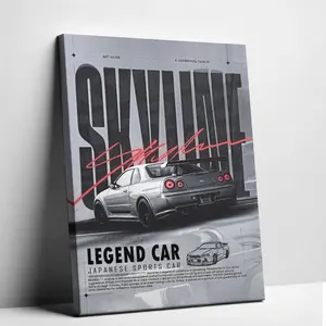 Unframed JDM Legend Car Canvas Art Japanese Sports Car Retro Poster Garage Man Cave Wall Decor
