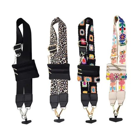 Clip and Go Phone Strap Crossbody with Wallet, Phone Lanyard Crossbody with Zipper Pouch Wallet, Adjustable Hands-Free Mobile Phone Strap, Gift for Dad and Mom, travelessentials backtoschool