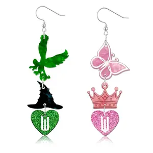 Wicked Movie Inspired Wicked Earrings, Lightweight Acrylic Jewelry for Women, Movie Popular Merch Accessories Gifts