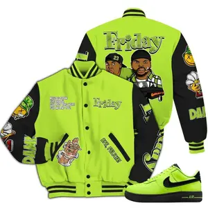 Friday Streetwear Varsity Jacket to Match Dunk Low Panda Sneakers, All‑Over Print Bomber, Sneaker Match Gift