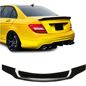 Rear Trunk Duckbill Spoiler Compatible with 2008-2014 Mercedes Benz W204 C-Class & C63 All Sedan Models Trunk Lid Wing Lip Splitter Air Deflector ABS Plastic Black Car Door Emblem Car Rearview Mirror