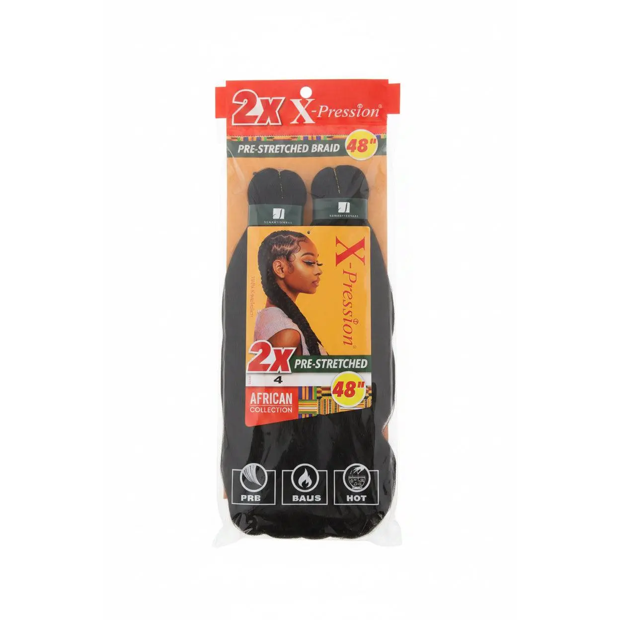 X-Pression 2X Pre-Stretched Braiding Hair 48” – Color 4