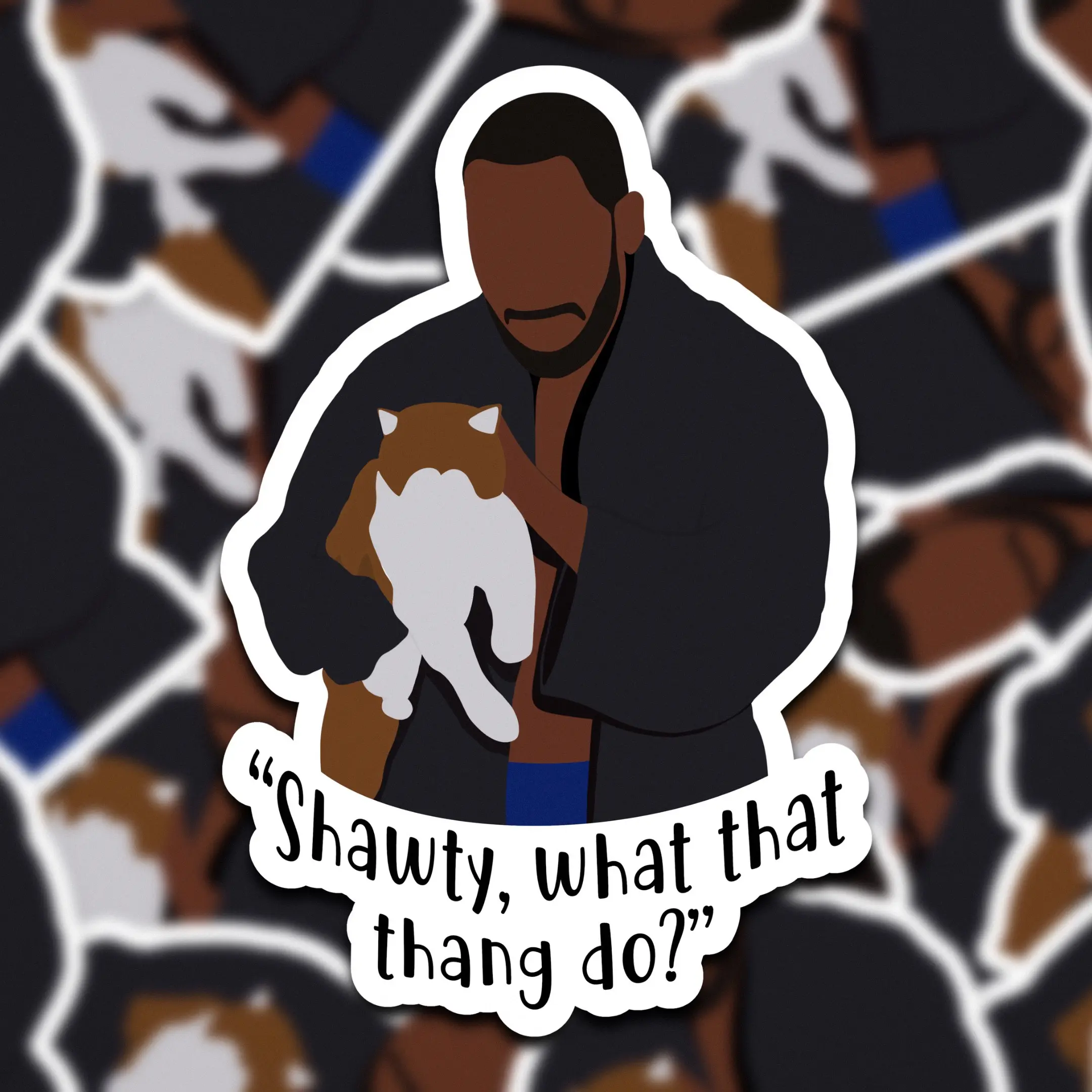 Shawty, what that thang do? Winston Quote Vinyl Waterproof sticker