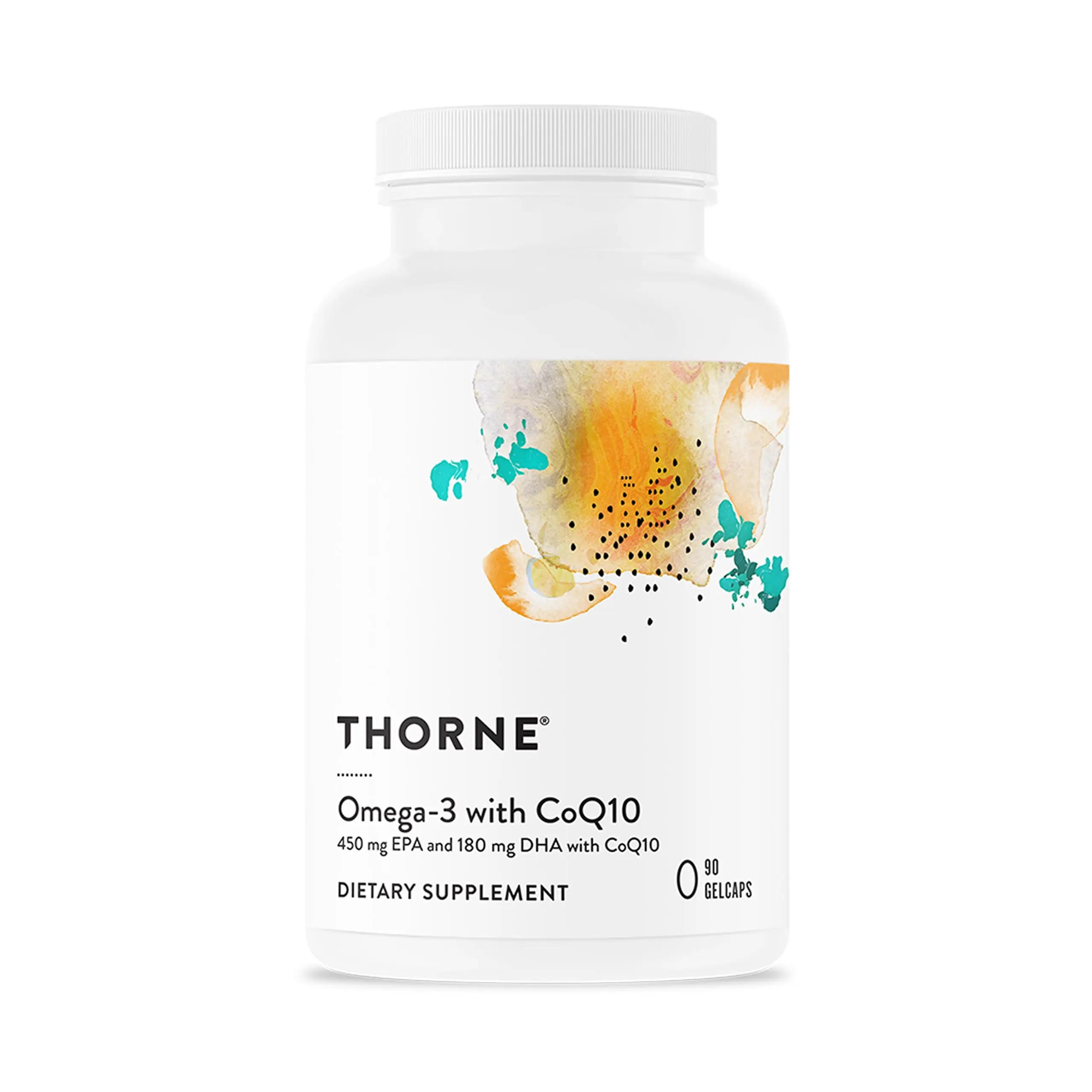 THORNE Omega-3 with CoQ10, Fish Oil Supplement with EPA & DHA, 90 Softgels | Supports Brain, Joint & Heart Health, Promotes Healthy Skin*, EPA & DHA from Sustainably Sourced Fish, NSF Contents Certified