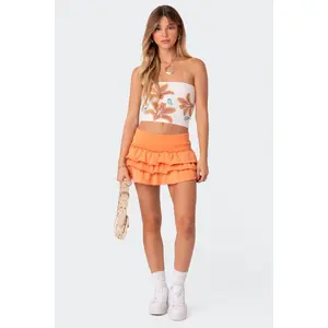 Martina Ruffle Terry Mini Skirt